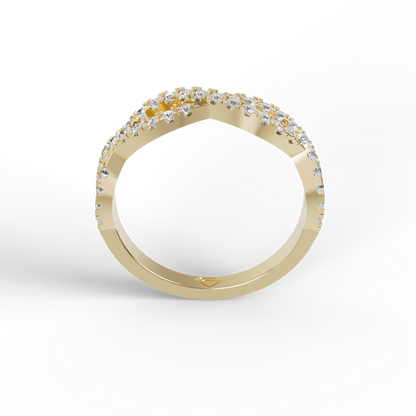 Guru Jewel's Astonishing Round Diamond Studded Infinity Band Ring For Her