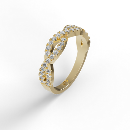 Guru Jewel's Astonishing Round Diamond Studded Infinity Band Ring For Her