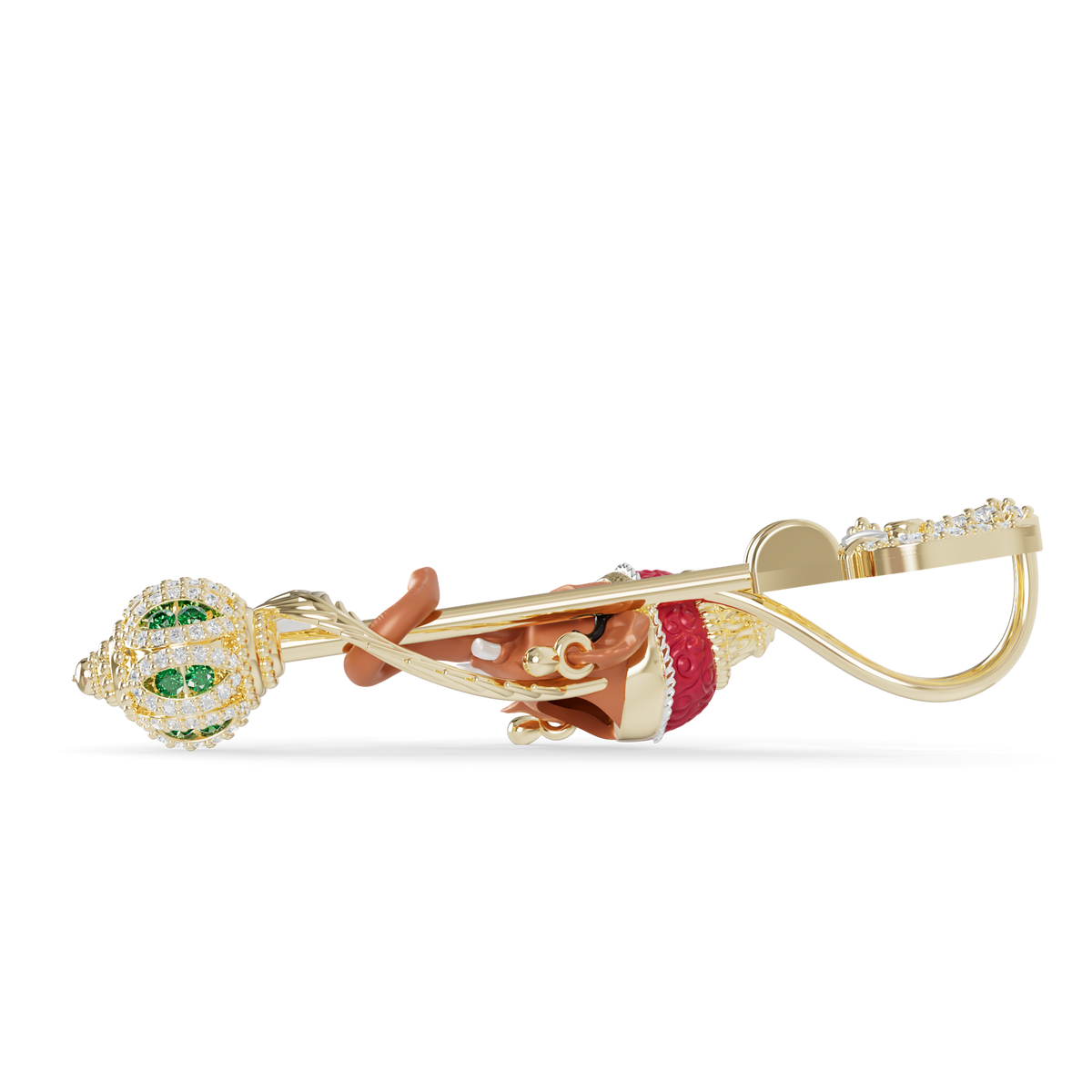 Guru Jewel's  Divine Ganesha Peacock Feather Gemstone Pendant for Her