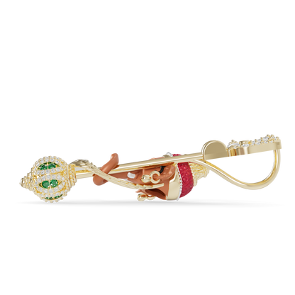 Guru Jewel's  Divine Ganesha Peacock Feather Gemstone Pendant for Her