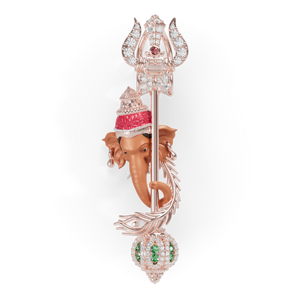 Guru Jewel's  Divine Ganesha Peacock Feather Gemstone Pendant for Her