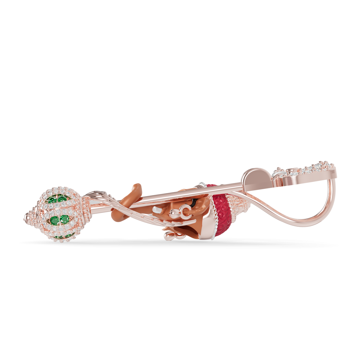 Guru Jewel's  Divine Ganesha Peacock Feather Gemstone Pendant for Her
