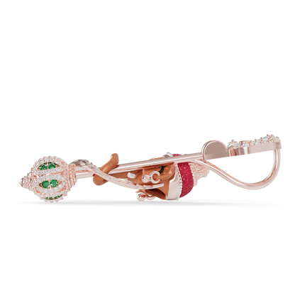 Guru Jewel's  Divine Ganesha Peacock Feather Gemstone Pendant for Her