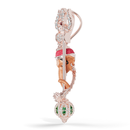 Guru Jewel's  Divine Ganesha Peacock Feather Gemstone Pendant for Her