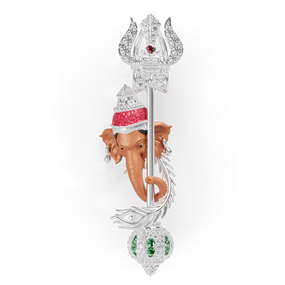 Guru Jewel's  Divine Ganesha Peacock Feather Gemstone Pendant for Her