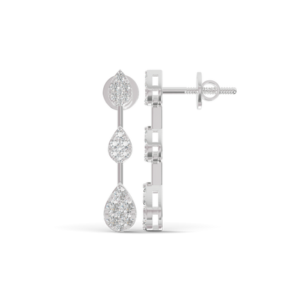 Guru Jewel's Radiant Triple-Tier Pear Pave Drop Earrings for Her