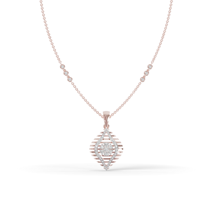 Guru Jewel's Radiant Slatted Diamond-Motif Pave Silver Pendant  for Her