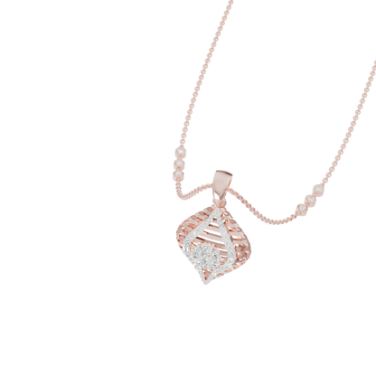 Guru Jewel's Radiant Slatted Diamond-Motif Pave Silver Pendant  for Her
