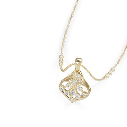 Guru Jewel's Elegant Sparkling Leaf Design Diamond Pendant for Her