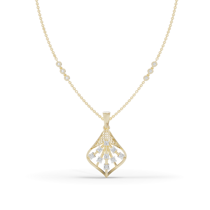 Guru Jewel's Elegant Sparkling Leaf Design Diamond Pendant for Her