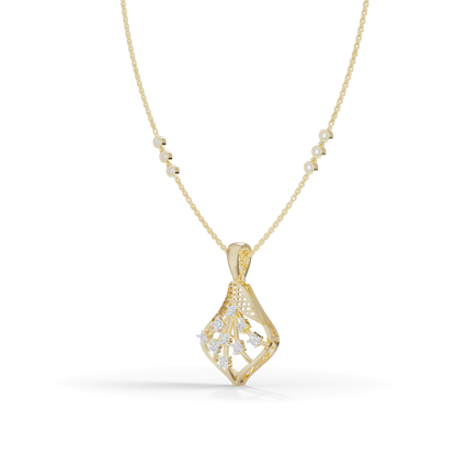 Guru Jewel's Elegant Sparkling Leaf Design Diamond Pendant for Her