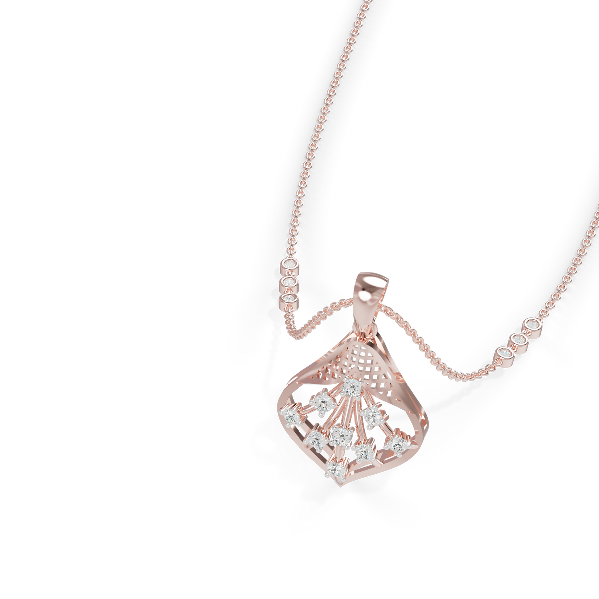 Guru Jewel's Elegant Sparkling Leaf Design Diamond Pendant for Her