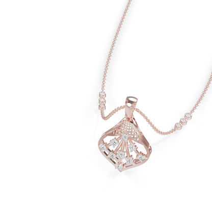 Guru Jewel's Elegant Sparkling Leaf Design Diamond Pendant for Her