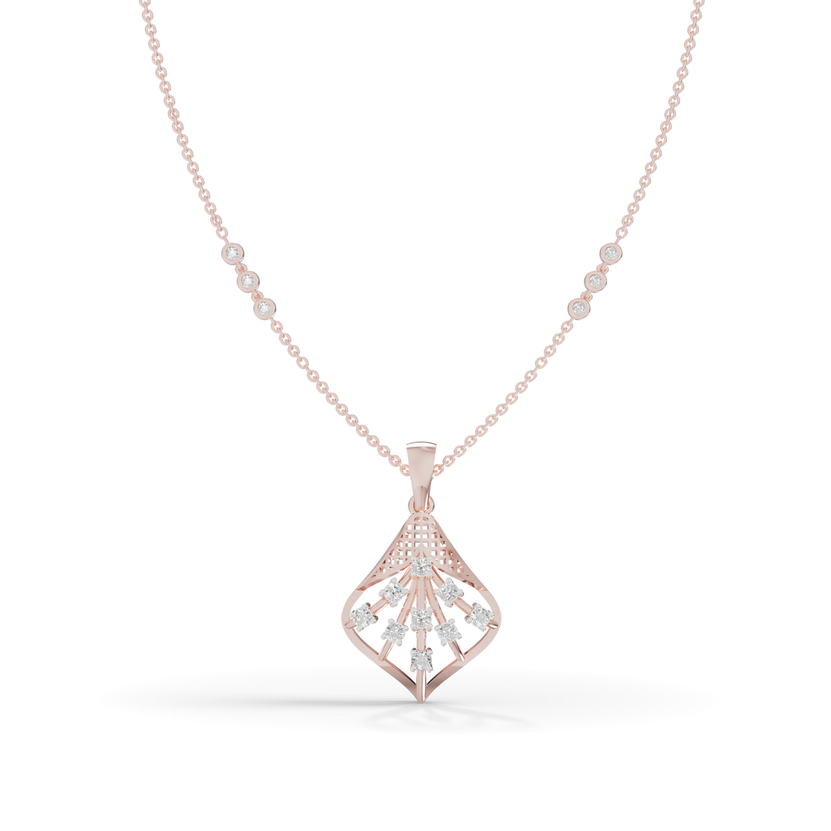 Guru Jewel's Elegant Sparkling Leaf Design Diamond Pendant for Her