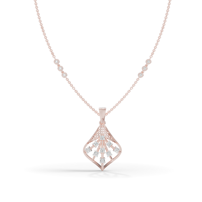 Guru Jewel's Elegant Sparkling Leaf Design Diamond Pendant for Her