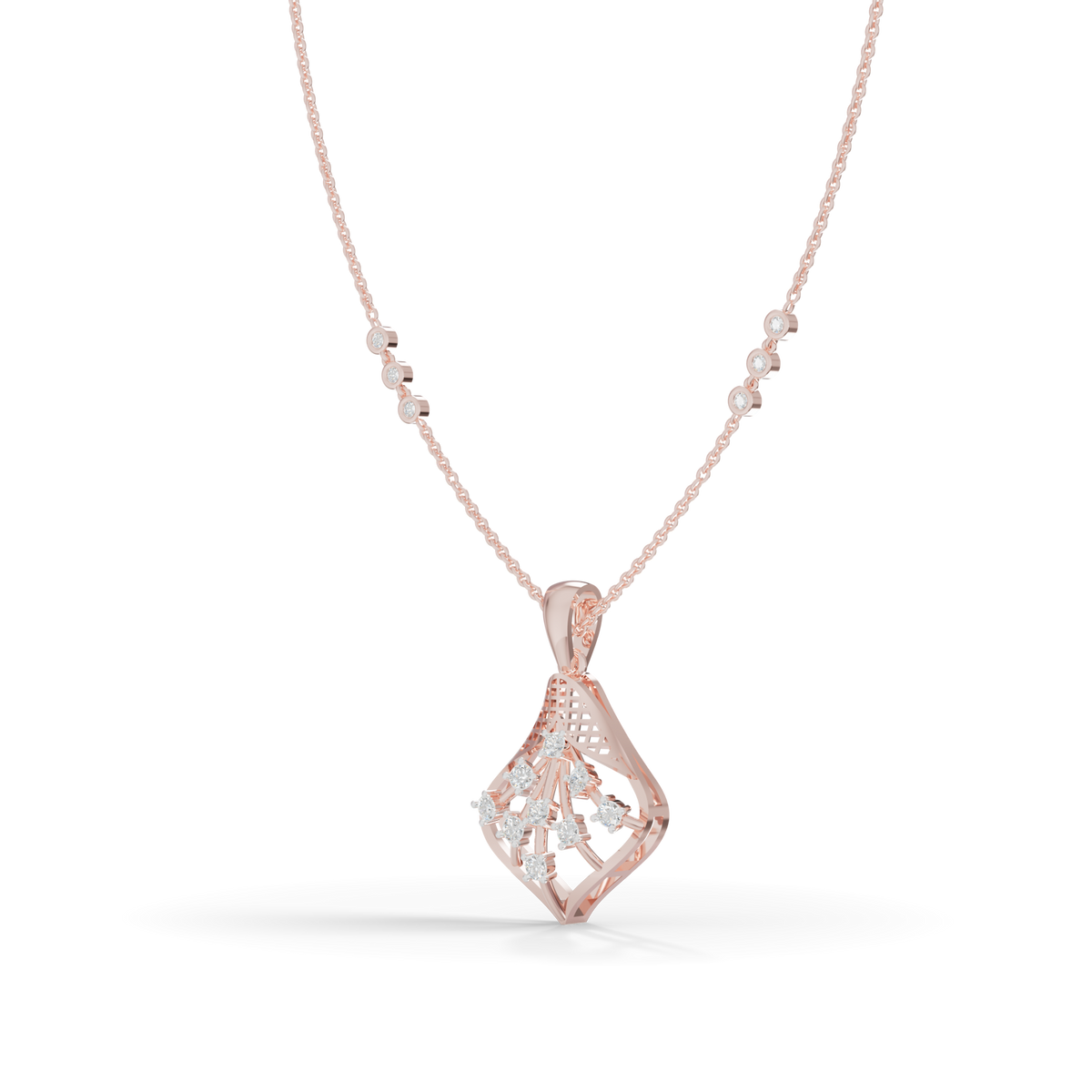 Guru Jewel's Elegant Sparkling Leaf Design Diamond Pendant for Her