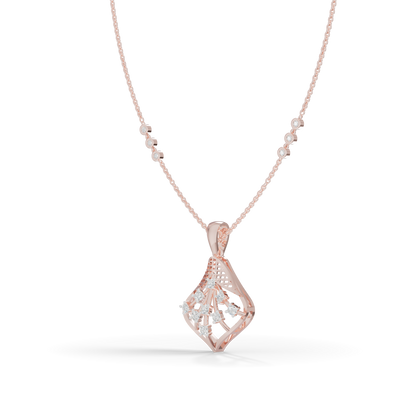 Guru Jewel's Elegant Sparkling Leaf Design Diamond Pendant for Her
