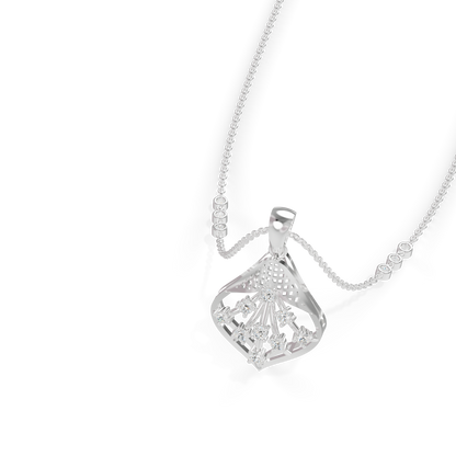 Guru Jewel's Elegant Sparkling Leaf Design Diamond Pendant for Her
