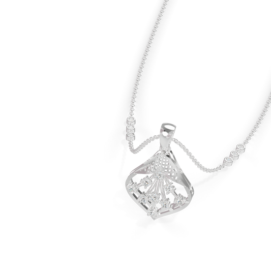 Guru Jewel's Elegant Sparkling Leaf Design Diamond Pendant for Her