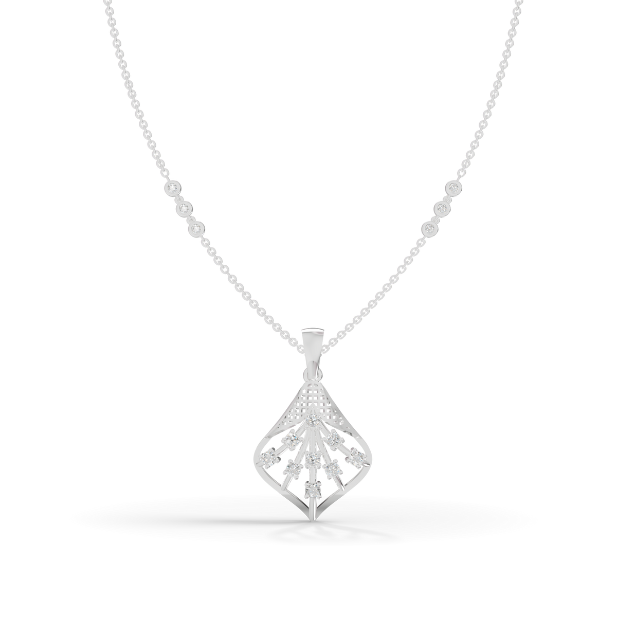 Guru Jewel's Elegant Sparkling Leaf Design Diamond Pendant for Her