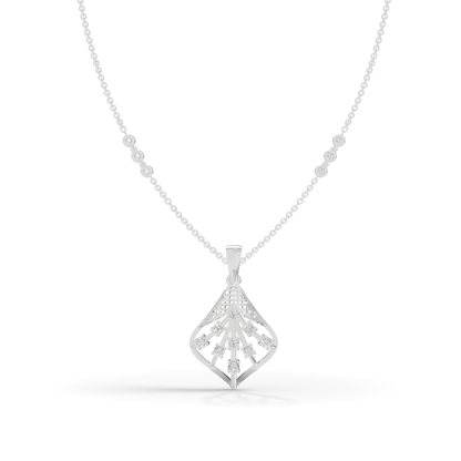 Guru Jewel's Elegant Sparkling Leaf Design Diamond Pendant for Her