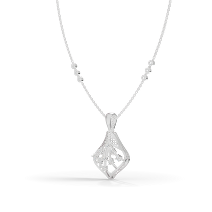 Guru Jewel's Elegant Sparkling Leaf Design Diamond Pendant for Her
