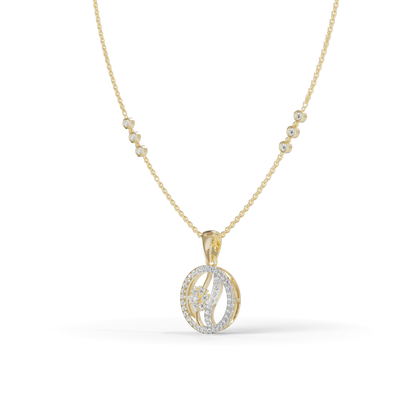 Guru Jewel's Tiny Shining Stones with Simple Circular Pendant for Her
