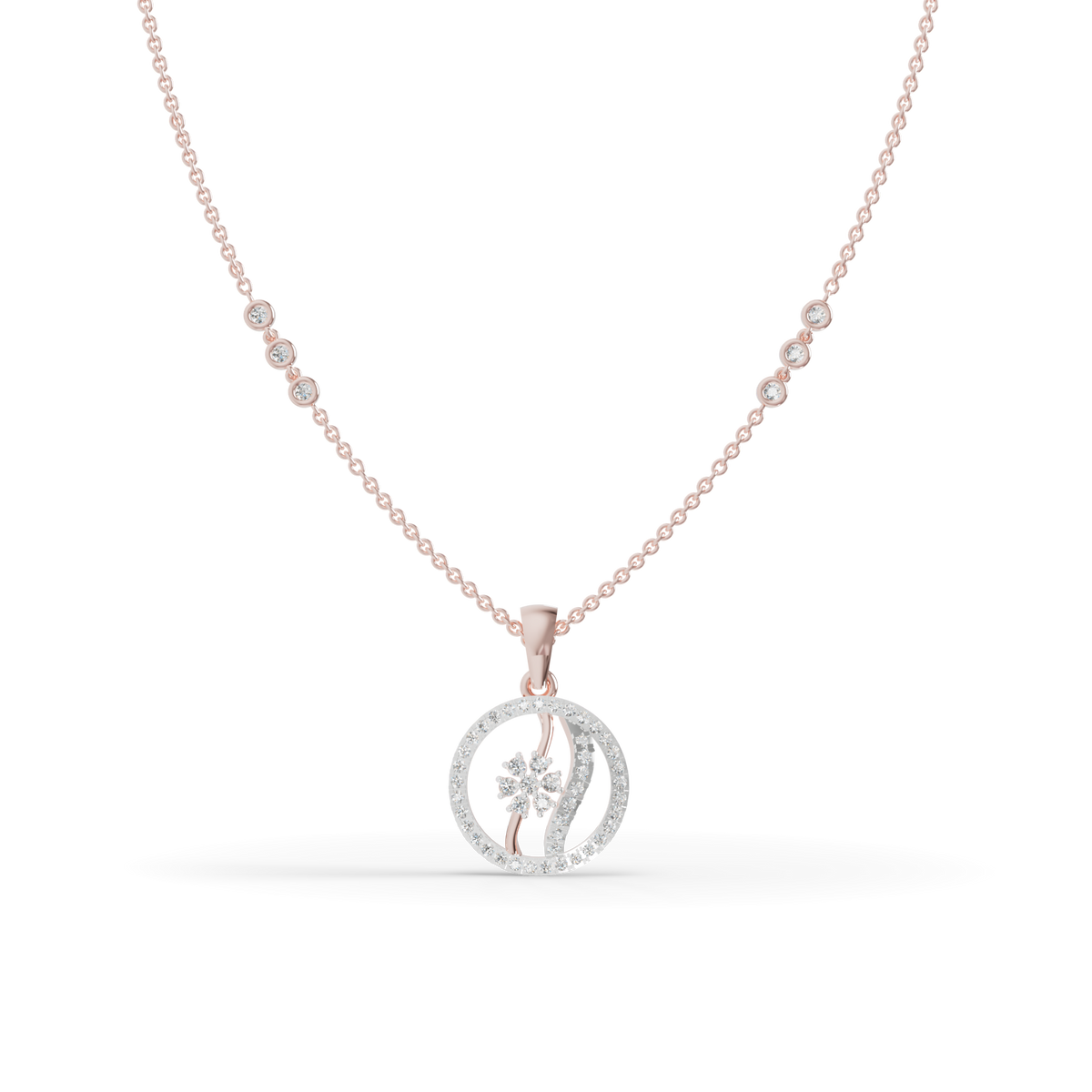 Guru Jewel's Tiny Shining Stones with Simple Circular Pendant for Her