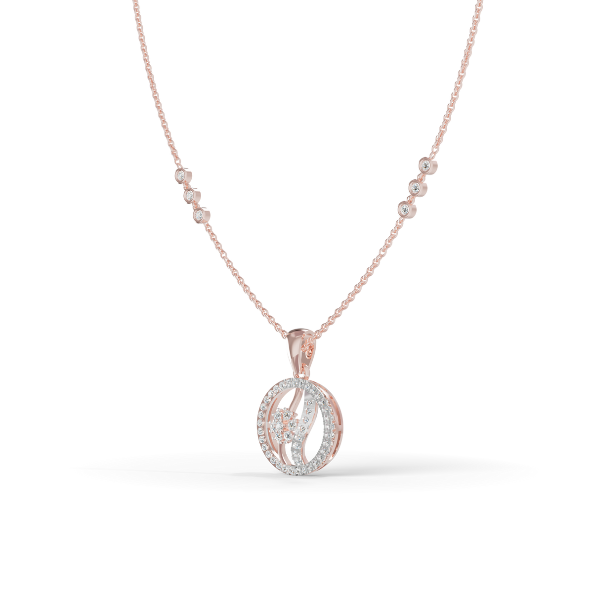 Guru Jewel's Tiny Shining Stones with Simple Circular Pendant for Her