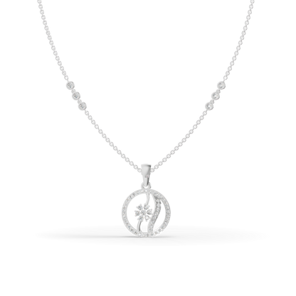Guru Jewel's Tiny Shining Stones with Simple Circular Pendant for Her