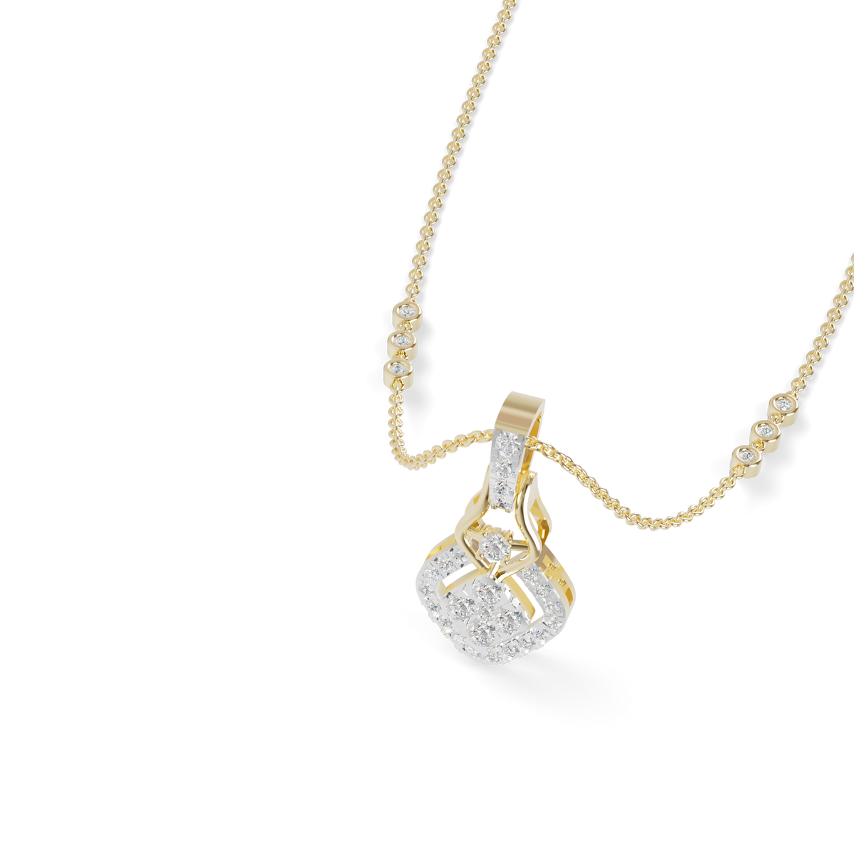 Guru Jewel's Shining Stone Accents with Elegant Droplet Pendant for Her