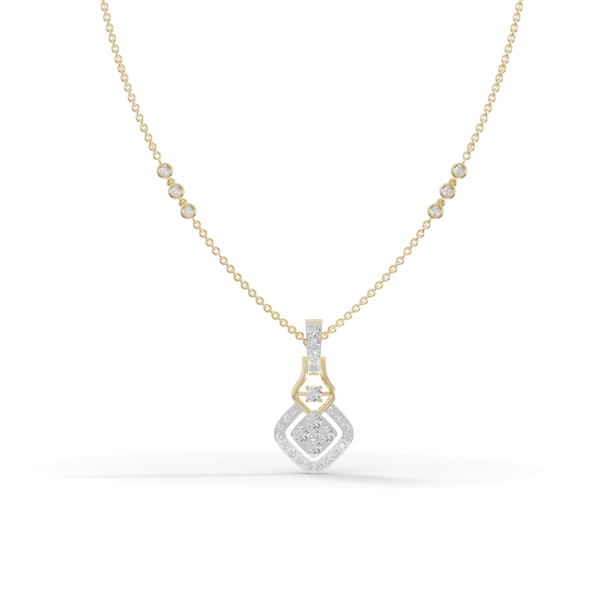 Guru Jewel's Shining Stone Accents with Elegant Droplet Pendant for Her