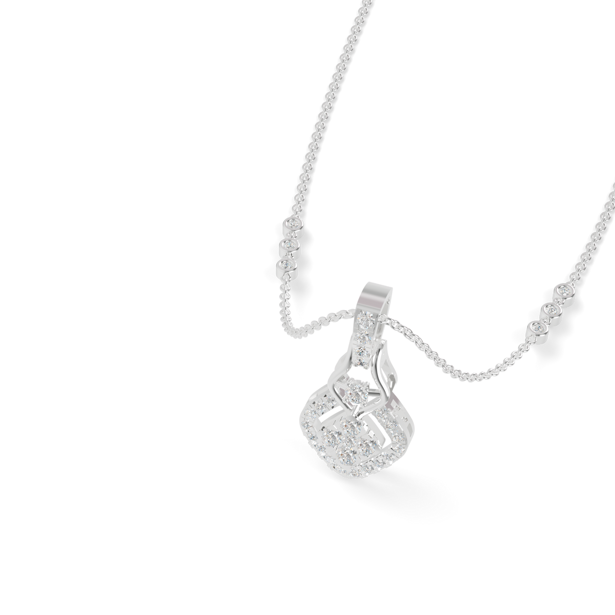 Guru Jewel's Shining Stone Accents with Elegant Droplet Pendant for Her