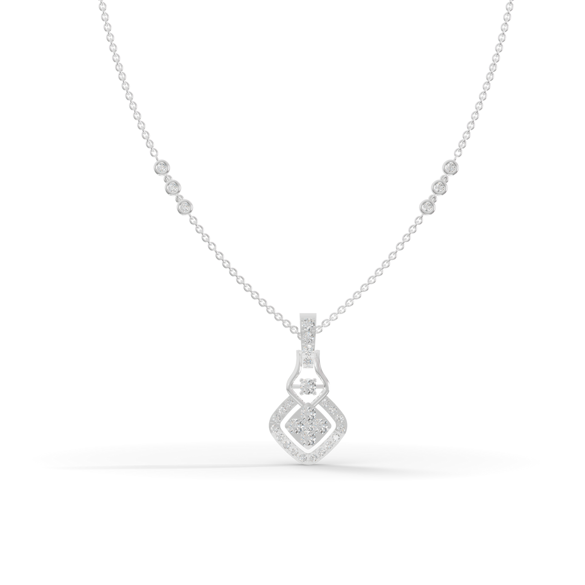 Guru Jewel's Shining Stone Accents with Elegant Droplet Pendant for Her