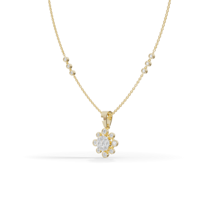 Guru Jewel's Sparkling Stone Accents  with Shining Petal Cluster Pendant for Her