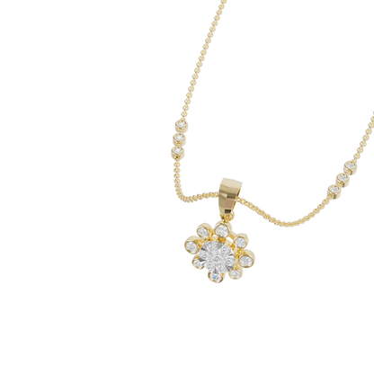 Guru Jewel's Sparkling Stone Accents  with Shining Petal Cluster Pendant for Her