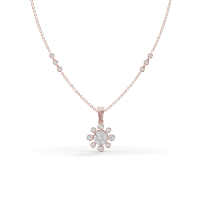Guru Jewel's Sparkling Stone Accents  with Shining Petal Cluster Pendant for Her