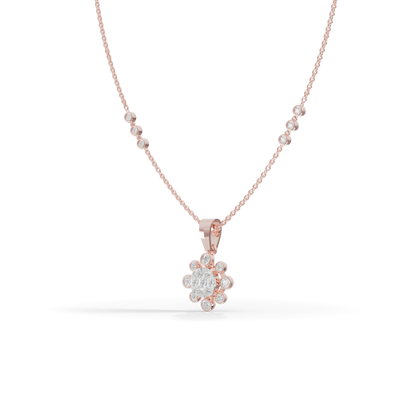 Guru Jewel's Sparkling Stone Accents  with Shining Petal Cluster Pendant for Her