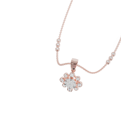 Guru Jewel's Sparkling Stone Accents  with Shining Petal Cluster Pendant for Her