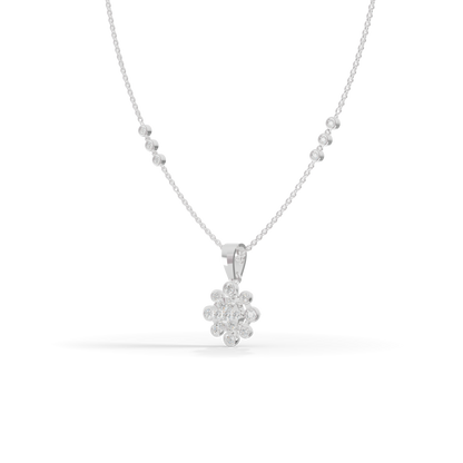 Guru Jewel's Sparkling Stone Accents  with Shining Petal Cluster Pendant for Her