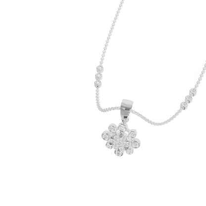 Guru Jewel's Sparkling Stone Accents  with Shining Petal Cluster Pendant for Her