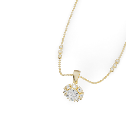 Guru Jewel's Charming Silver Burst Pendant with Dazzling Diamond Simulants for Her