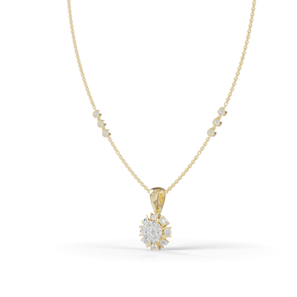 Guru Jewel's Charming Silver Burst Pendant with Dazzling Diamond Simulants for Her