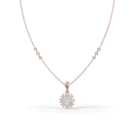 Guru Jewel's Charming Silver Burst Pendant with Dazzling Diamond Simulants for Her