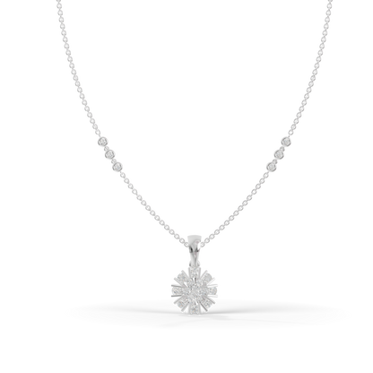 Guru Jewel's Charming Silver Burst Pendant with Dazzling Diamond Simulants for Her