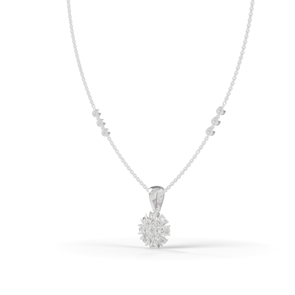 Guru Jewel's Charming Silver Burst Pendant with Dazzling Diamond Simulants for Her