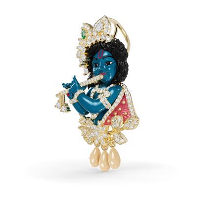 Guru Jewel's Celestial Krishna Diamond & Gem-Studded Pendant for Her