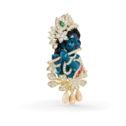 Guru Jewel's Celestial Krishna Diamond & Gem-Studded Pendant for Her