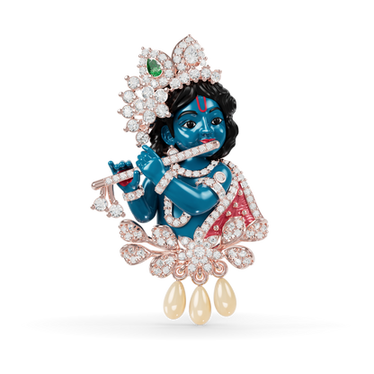 Guru Jewel's Celestial Krishna Diamond & Gem-Studded Pendant for Her