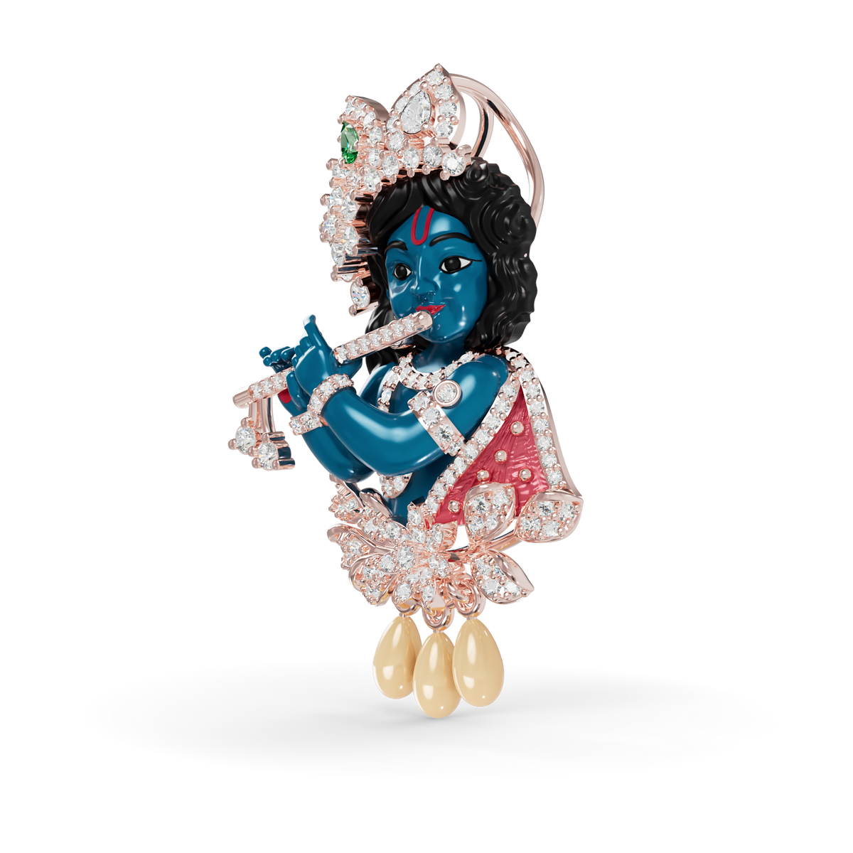 Guru Jewel's Celestial Krishna Diamond & Gem-Studded Pendant for Her